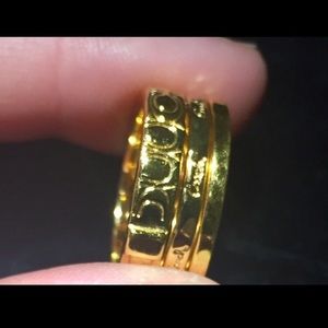 Coach Signature Gold Plated Stack Rings-set of 3